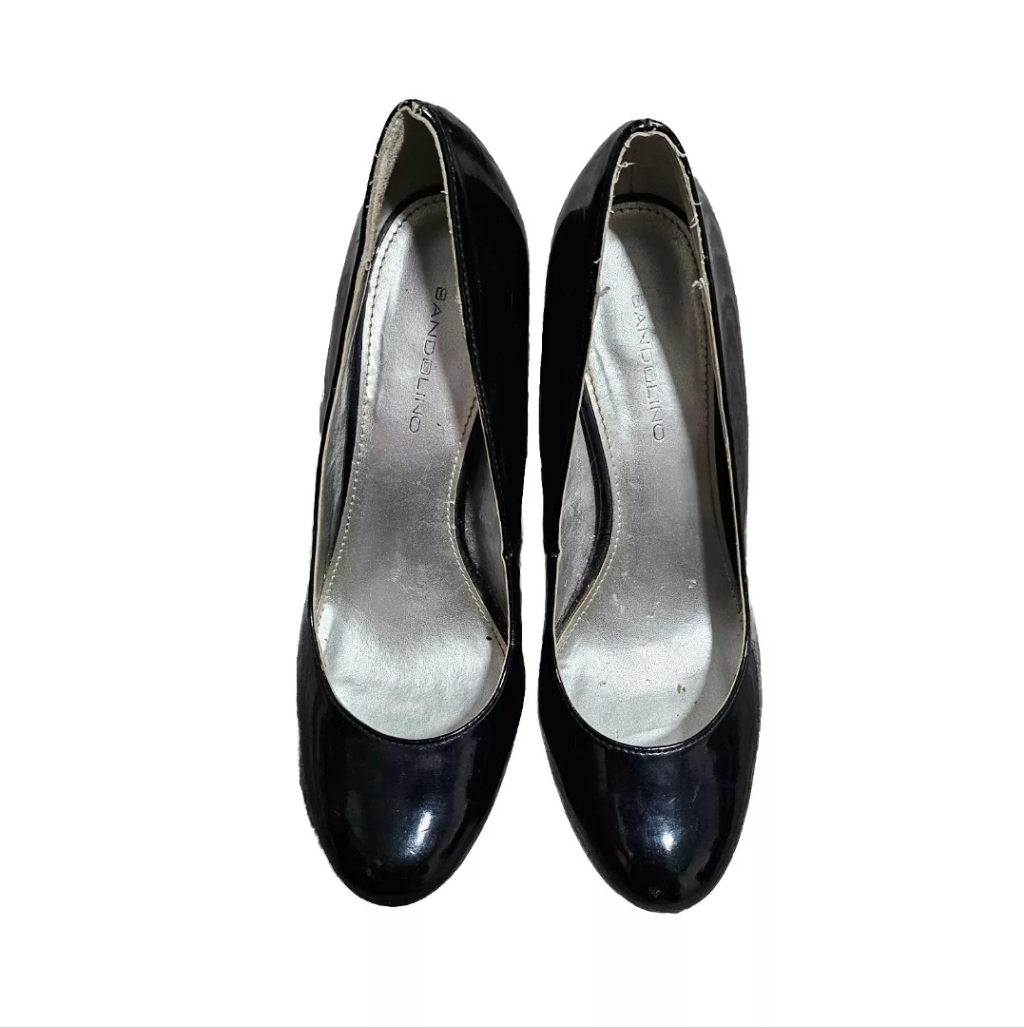 Bamdolino Women Black High Heels Size 9m Classic Pump Patent Leather